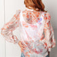 Call Me Back Sheer Floral Button Up Blouse Blouses