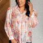 Call Me Back Sheer Floral Button Up Blouse Blouses   