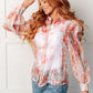 Call Me Back Sheer Floral Button Up Blouse Blouses