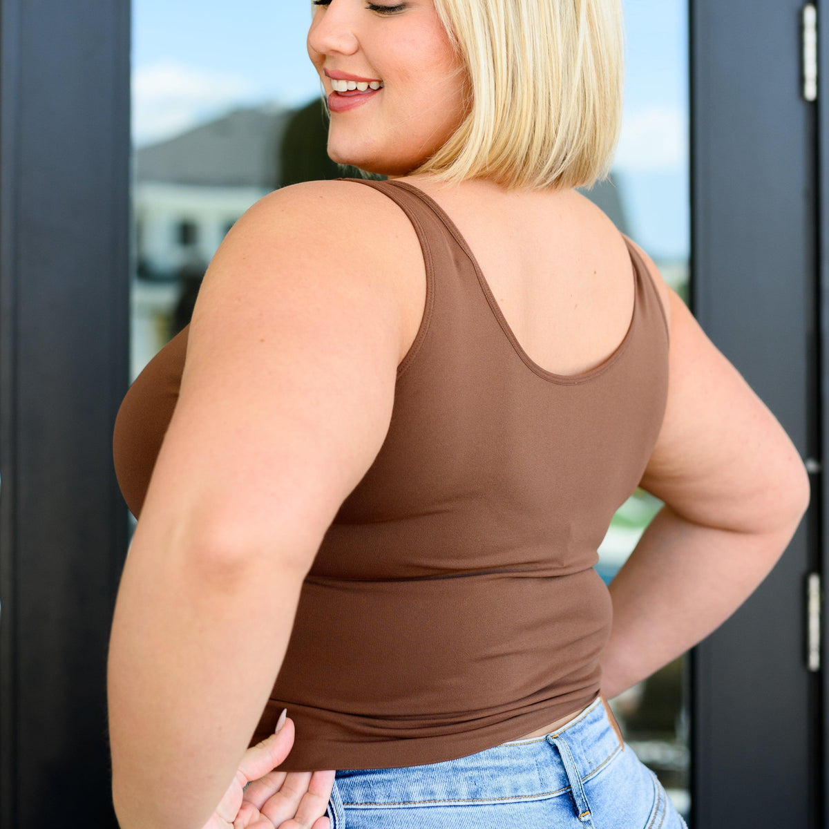Carefree Seamless Reversible Tank in Brown - Three Mad Hatters Mercantile 