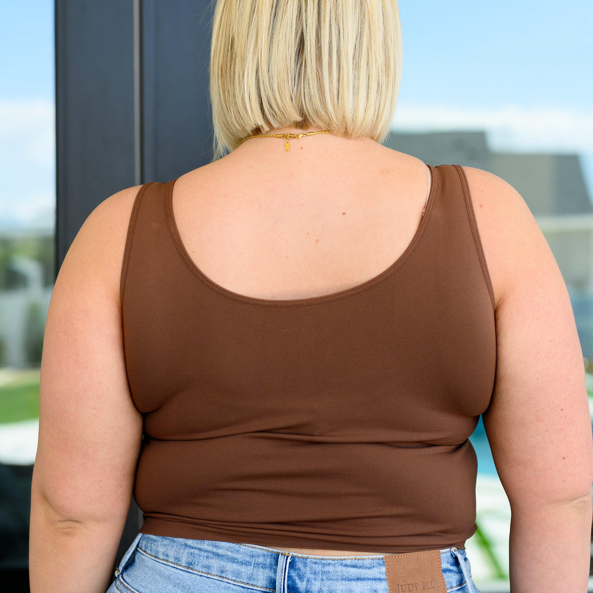 Carefree Seamless Reversible Tank in Brown - Three Mad Hatters Mercantile 