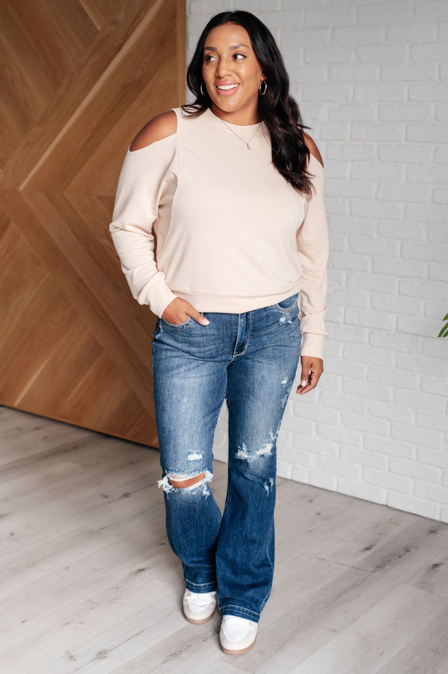 Carefully Crafted Cold Shoulder Blouse Tops   