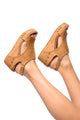 Carley Wedge Sandals in Caramel Smooth Womens   