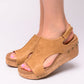 Carley Wedge Sandals in Caramel Smooth Womens   