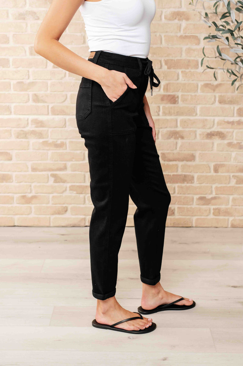 Carmen Double Cuff Joggers in Black Womens Athleisure   