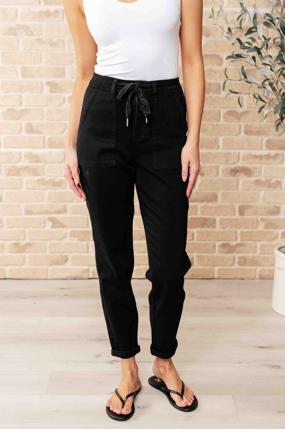 Carmen Double Cuff Joggers in Black Womens Athleisure   