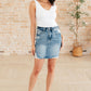 Carol High Rise Rigid Magic Denim Skirt Womens Denim Skirt   