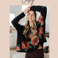 Patches of Flowers Floral Sweater Tops   