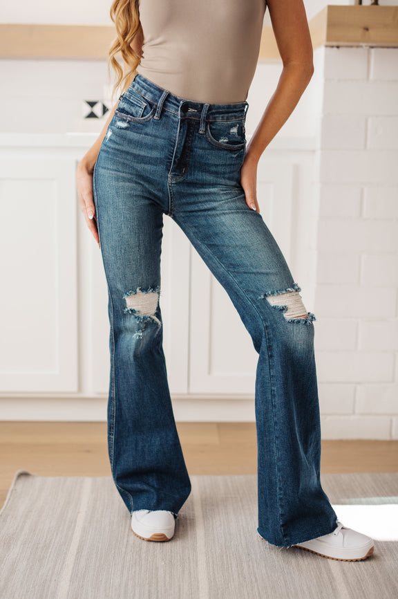 Cassandra High Rise Flare Jeans Flare Leg Jeans   