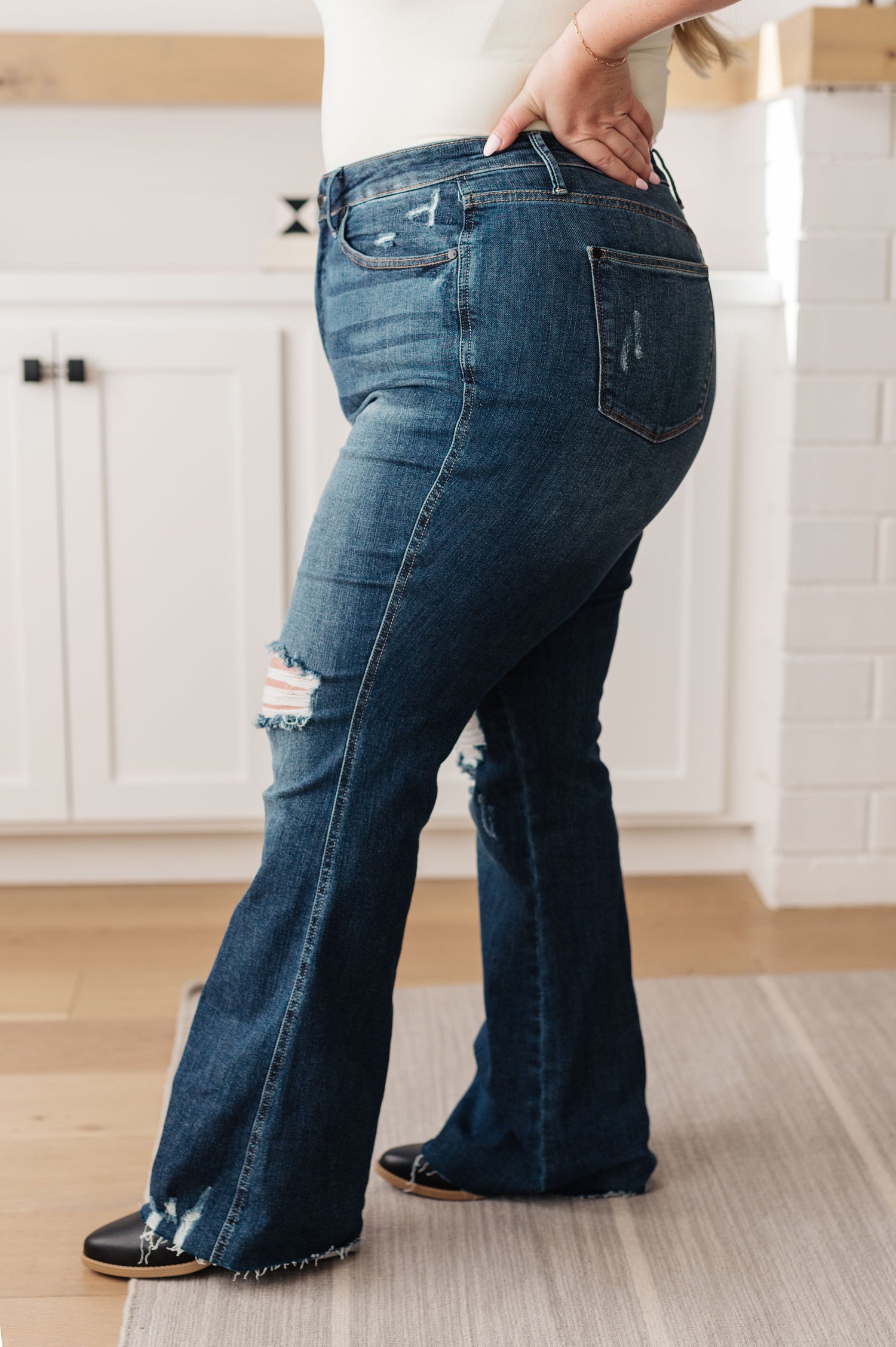 Cassandra High Rise Flare Jeans Flare Leg Jeans   