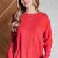 Casual Tuesday Ribbed Knit Sweater in Dark Red Tops   