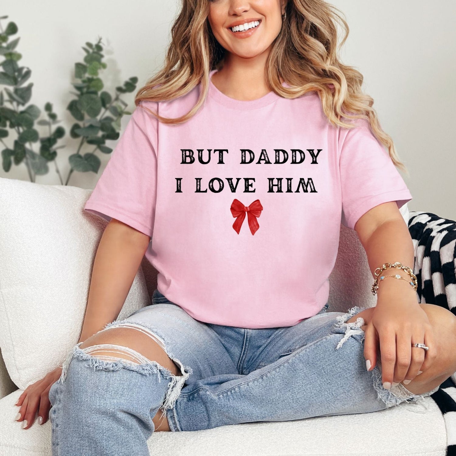 I Love Him Graphic Tee Womens