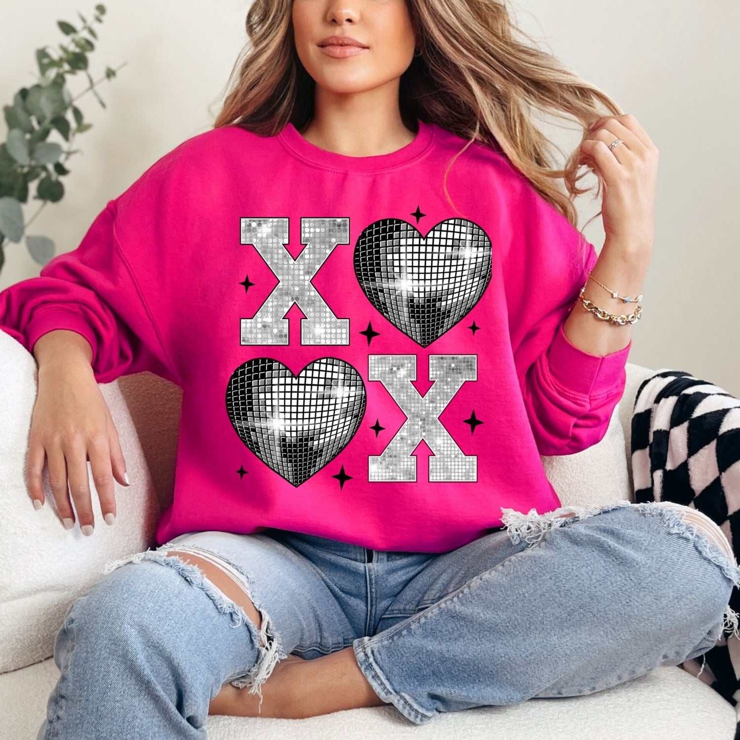 XO Disco Graphic Sweatshirt Womens