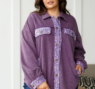 Chaos of Sequins Shacket in Purple