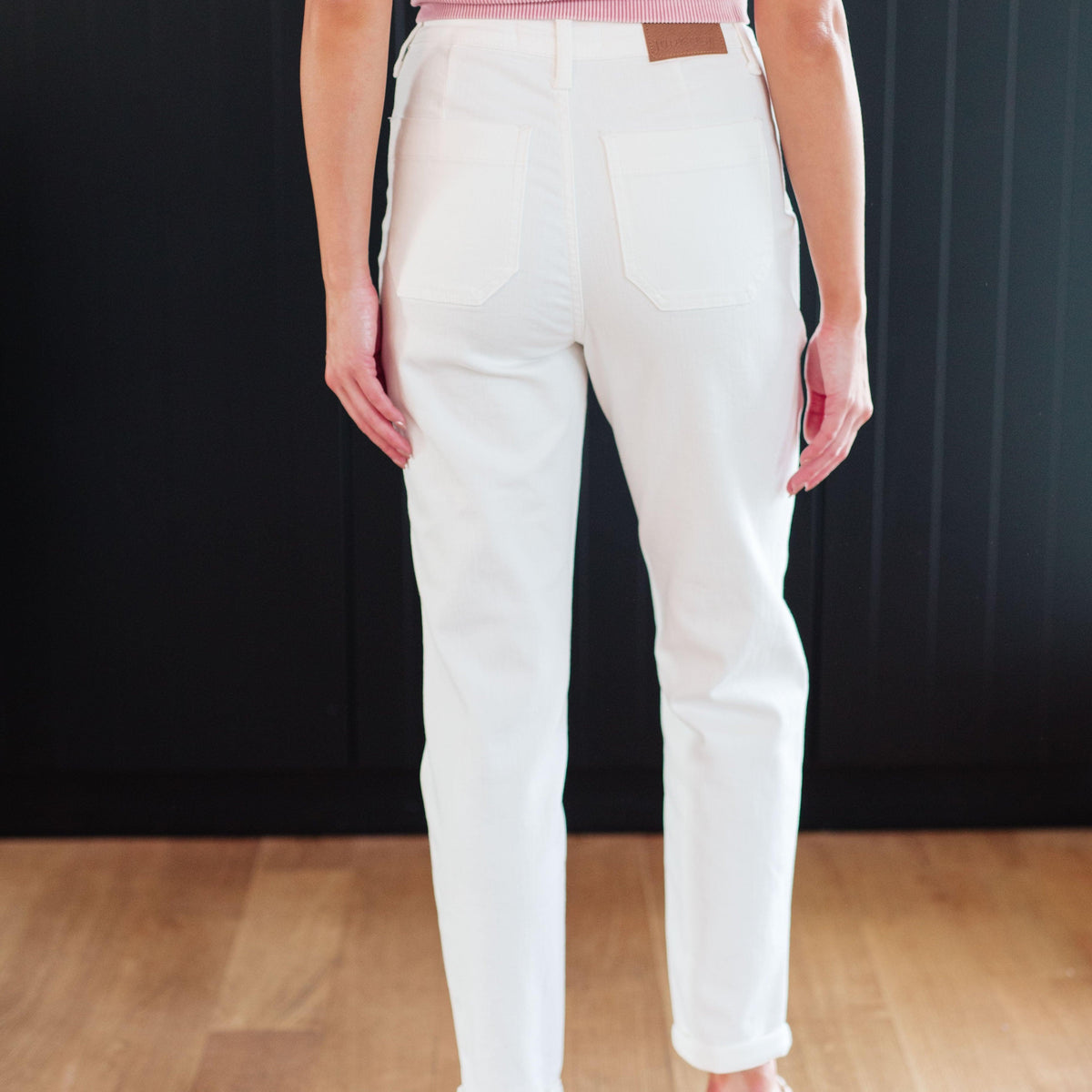 Charlene High Rise Jogger in Ecru - Three Mad Hatters Mercantile 