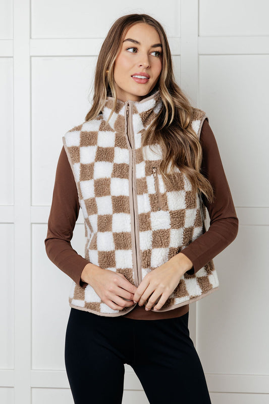 Check it Out Checkered Fleece Vest Layers