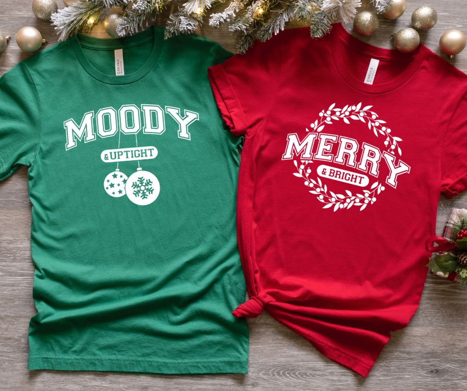 Matching Merry and Moody Graphic Tee Womens Graphic T- Shirt   