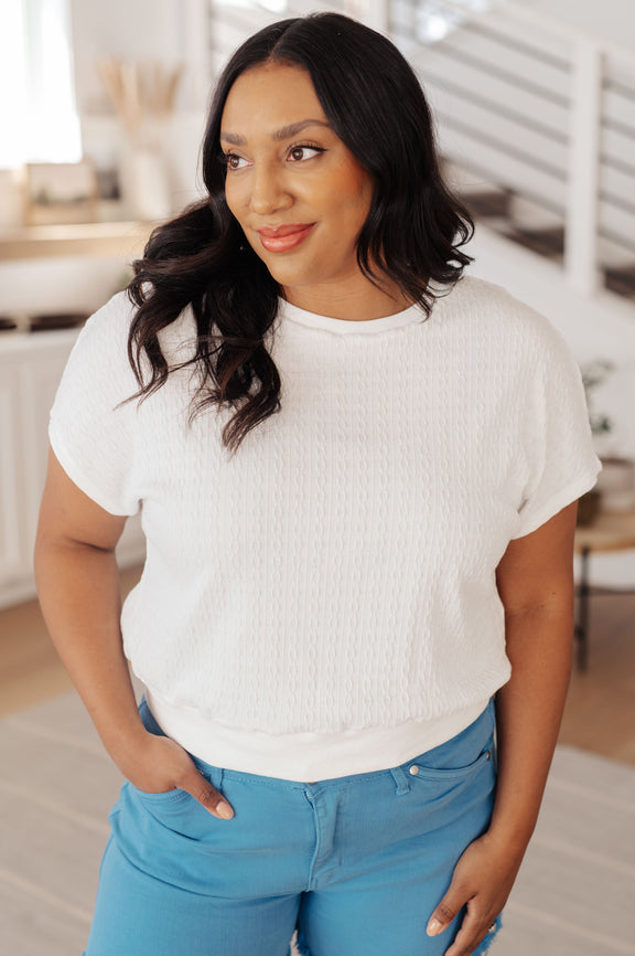 Clearly Classic Short Sleeve Top in White Womens Tops   