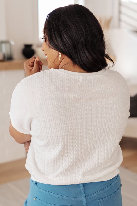 Clearly Classic Short Sleeve Top in White Womens Tops   