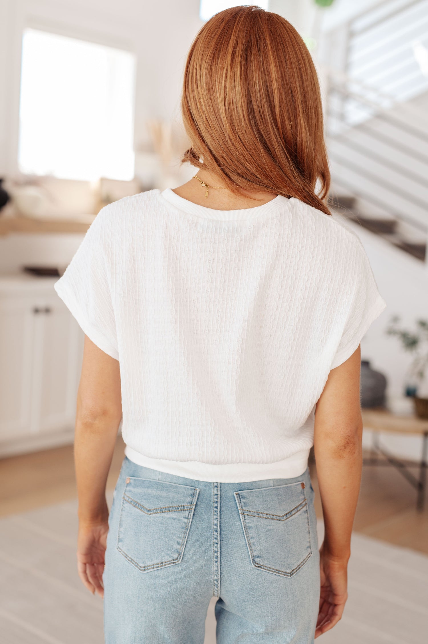 Clearly Classic Short Sleeve Top in White Womens Tops   