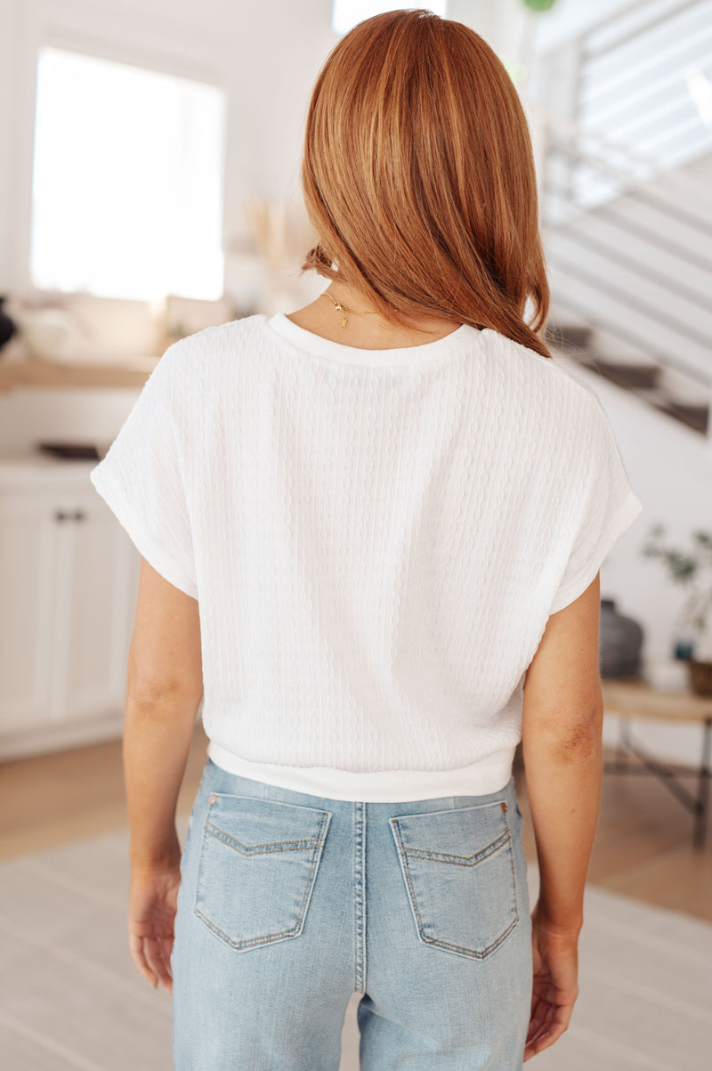 Clearly Classic Short Sleeve Top in White Womens Tops   