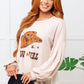 Cow Girl Graphic Pullover in Stone Womens Long Sleeve Tops   