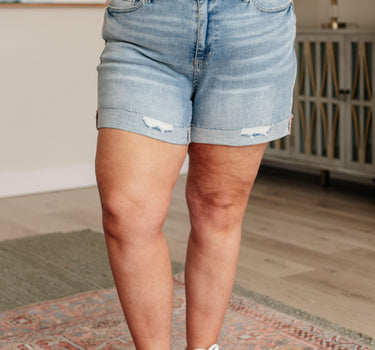 Darlene High Rise Distressed Cuffed Cutoff Shorts