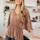 Dazzlingly Draped V-Neck Blouse Womens Blouses   