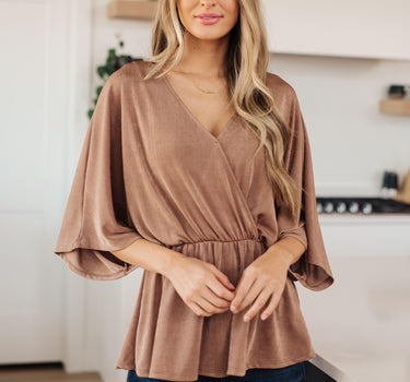Dazzlingly Draped V-Neck Blouse