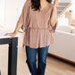 Dazzlingly Draped V-Neck Blouse Womens Blouses   