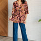 Dearest Dreamer Peplum Top in Abstract Mocha Blouses   