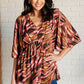 Dearest Dreamer Peplum Top in Abstract Mocha Blouses   