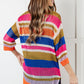 Deep Thoughts Striped Loose Knit Top Tops