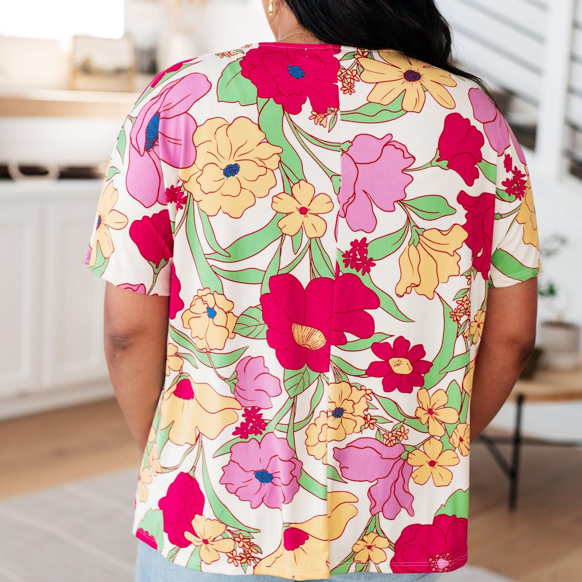 Do It Anyways Floral Top Womens Tops   