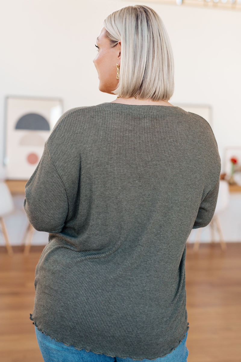 Don't Be Careless Ribbed Knit Top Tops   