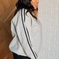 Don't Get Stuck Stripe Detail Sweatshirt Athleisure   