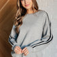 Don't Get Stuck Stripe Detail Sweatshirt Athleisure   