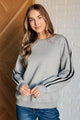 Don't Get Stuck Stripe Detail Sweatshirt Athleisure   