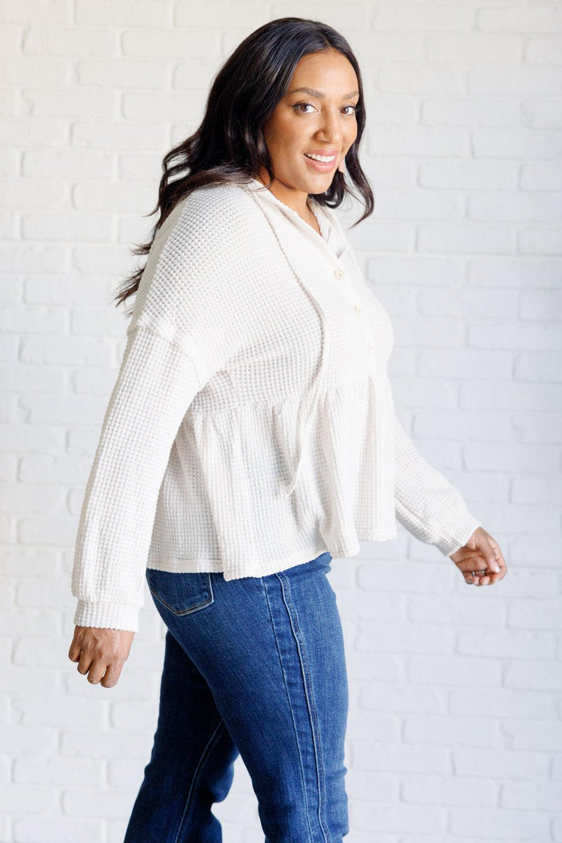 Don't Waffle About Waffle Knit Hoodie - Three Mad Hatters Mercantile 