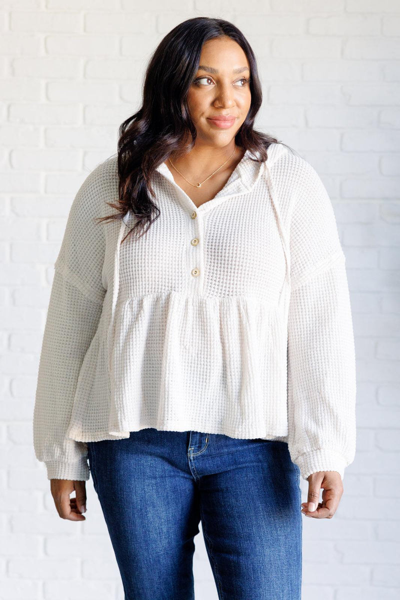 Don't Waffle About Waffle Knit Hoodie - Three Mad Hatters Mercantile 