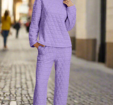 Double Take Textured Long Sleeve Top and Pants Set