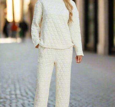 Double Take Textured Long Sleeve Top and Pants Set