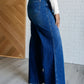 Eliza High Rise Control Top Retro Wide Leg Jeans Denim   