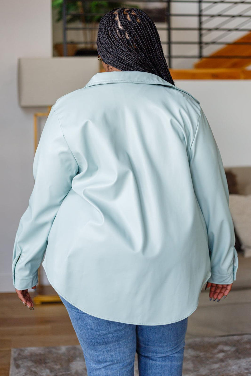 Endlessly Longing Faux Leather Shacket - Three Mad Hatters Mercantile 