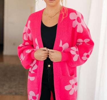 Enough Anyways Floral Cardigan in Pink