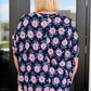 Essential Blouse in Navy and Pink Daisies Womens Tops   