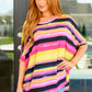 Essential Blouse in Yellow and Pink Multi Stripe Womens Tops   