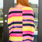 Essential Blouse in Yellow and Pink Multi Stripe Womens Tops   