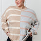 Exceptional Thought Striped Patchwork Sweater Tops