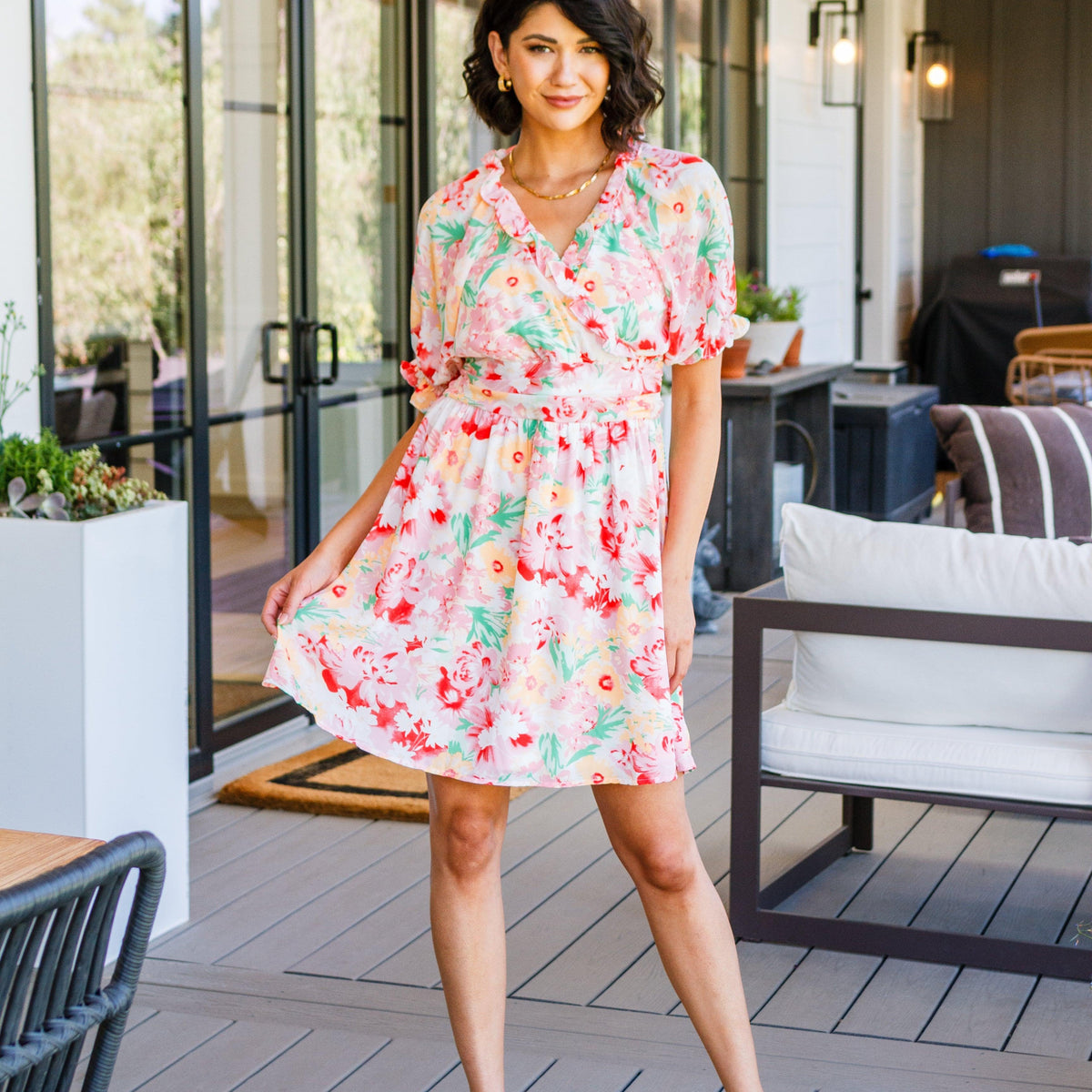 Fancy Free Floral Dress - Three Mad Hatters Mercantile 